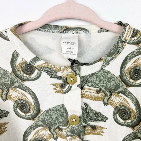 Kate Quinn The Woods Lizard Print Toddler Long Sleeve NWT - Picture 2 of 7